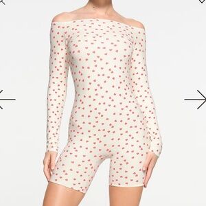 PICOT OFF THE SHOULDER ONESIE